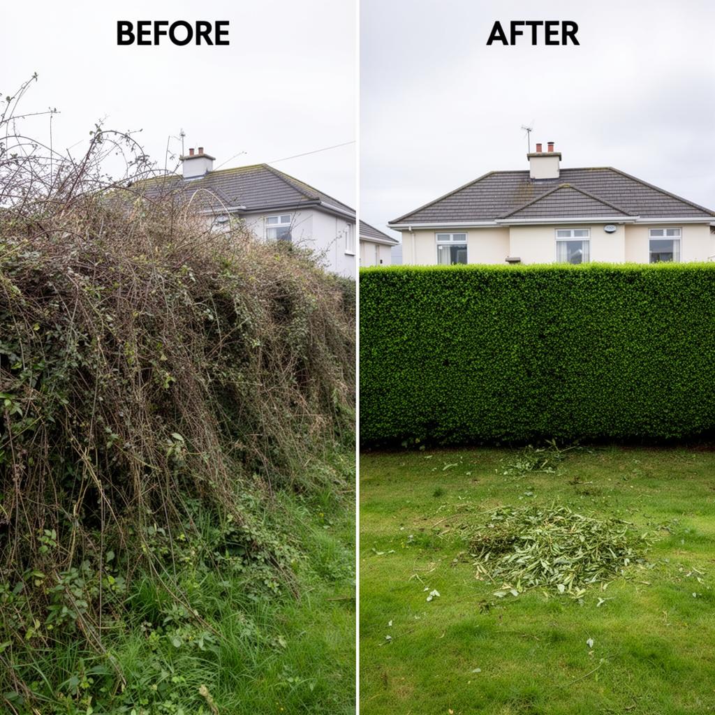 Overgrown hedge brought back — after